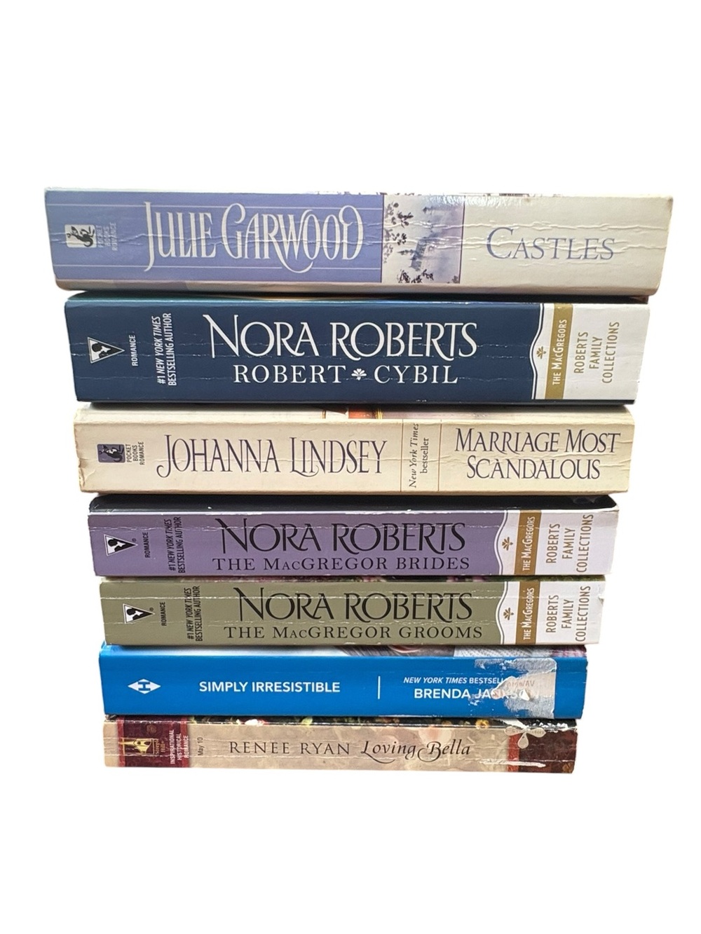 Lot of 7 Romance Books Nora Roberts MacGregor Lindsay Jackson Ryan Garwood